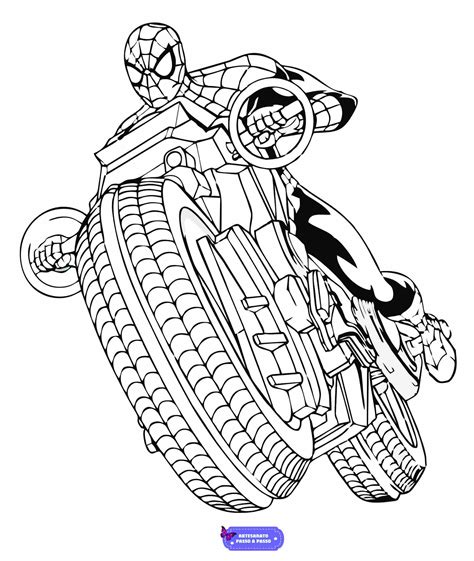 desenho do homem-aranha de moto